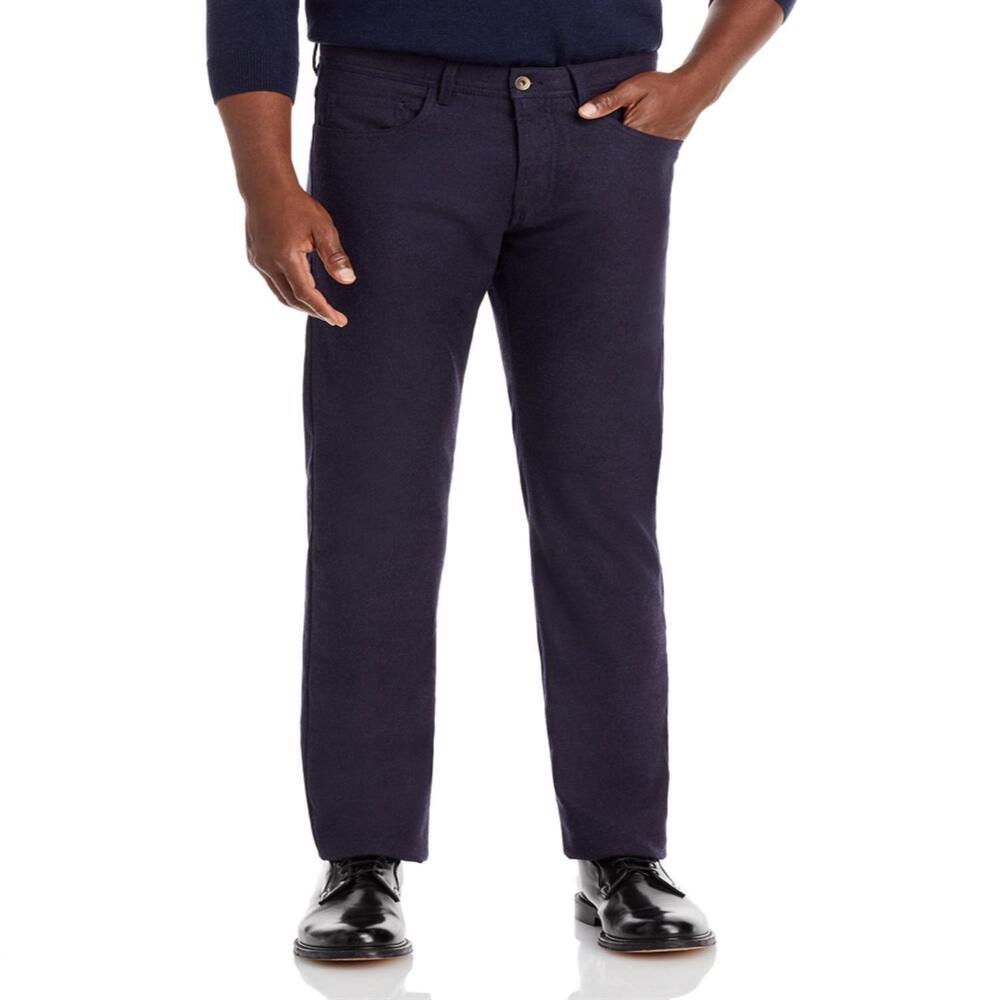 NEW THE MEN'S STORE AT BLOOMINGDALE'S men's flannel tailored fit pants in blue